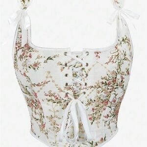 White corset with flowers 🤍